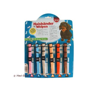 6 Welpenhalsbänder mit dezenten Farben M-L 22-35 cm