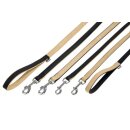 Kunstleder BUFFALO- Leine 110 cm/ 1,4 cm beige/ schwarz