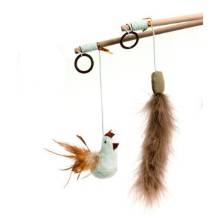 Karlie Nature Cat Toy, Katzenangel Huhn mit Federn