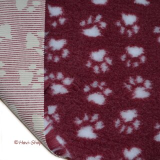 Petbed Paws SL burgund/weiß  100 x 150 cm