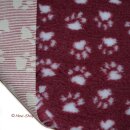 Petbed Paws SL burgund/weiß  100 x 150 cm