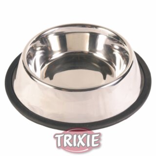 Edelstahl Napf mit Gummiring/ 0,45 L