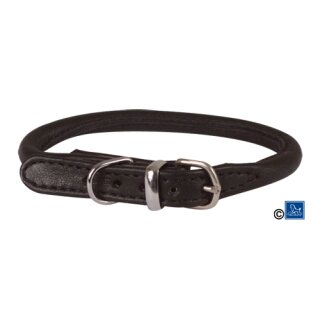 Lederhalsband rund schwarz Ø 10 mm S30/ 23-27 cm