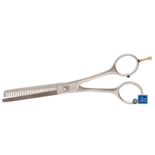 Idealcut Modellierschere einseitig gezahnt 17 cm mit abschraubbarem Fingerhaken