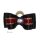 TopKnot Schleife 3,5 cm mit Steinchen schwarz-rot