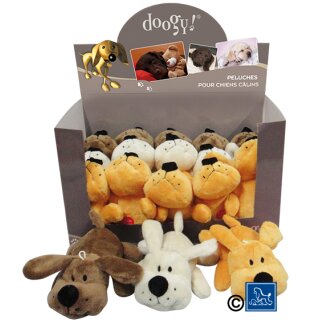 Plüschhund mit Squeeker ca. 15 cm braun