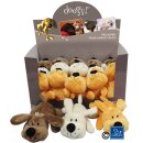 Plüschhund mit Squeeker ca. 15 cm weiß-creme
