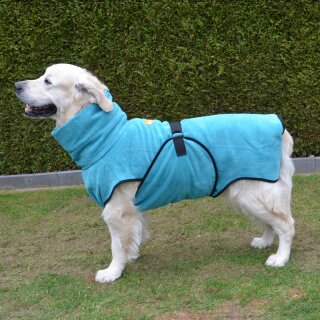 Chillcoat Hundebademantel by SuperFurDogs Aqua Green M 51-56 cm