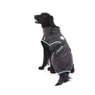 Chillcoat Hundebademantel by SuperFur Dogs dunkel-grau 2XS 33-38 cm