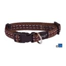 Doggy Nylon Halsband dotted braun M: 27-38 cm/ 1,5 cm