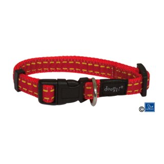 Doggy Nylon Halsband dotted rot M: 27-38 cm/ 1,5 cm