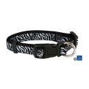 Doggy Nylon Halsband Zebra weiß S: 20-32 cm/ 1 cm