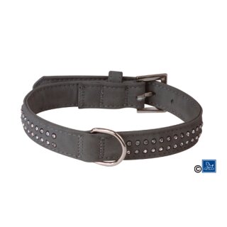 Kunstleder soft Halsband VELVET in Wildlederoptik grau