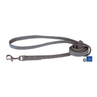 Kunstleder soft Leine VELVET in Wildlederoptik grau 110 cm/ 1,3 cm