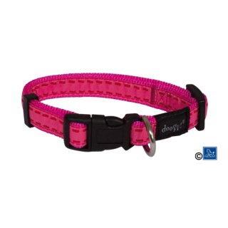 Doggy Nylon Halsband dotted pink S: 22-32 cm/ 1,2 cm