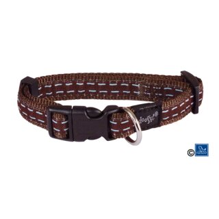 Doggy Nylon Halsband dotted braun L: 33-49 cm/ 2,0 cm