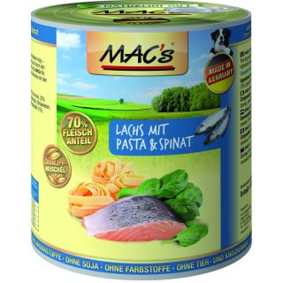 MACs Dog Lachs mit Pasta+Spinat