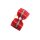 TopKnot Schleife 3,5 cm mit Steinchen rot-silber