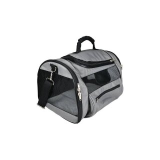 Reisetasche grau-schwarz 42 x28 x 28 cm