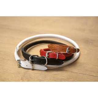 Dapperdogs soft Lederhalsband rund
