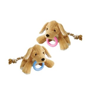 HUND BASTI FÜR WELPEN MIT BEISSRING, 30 CM